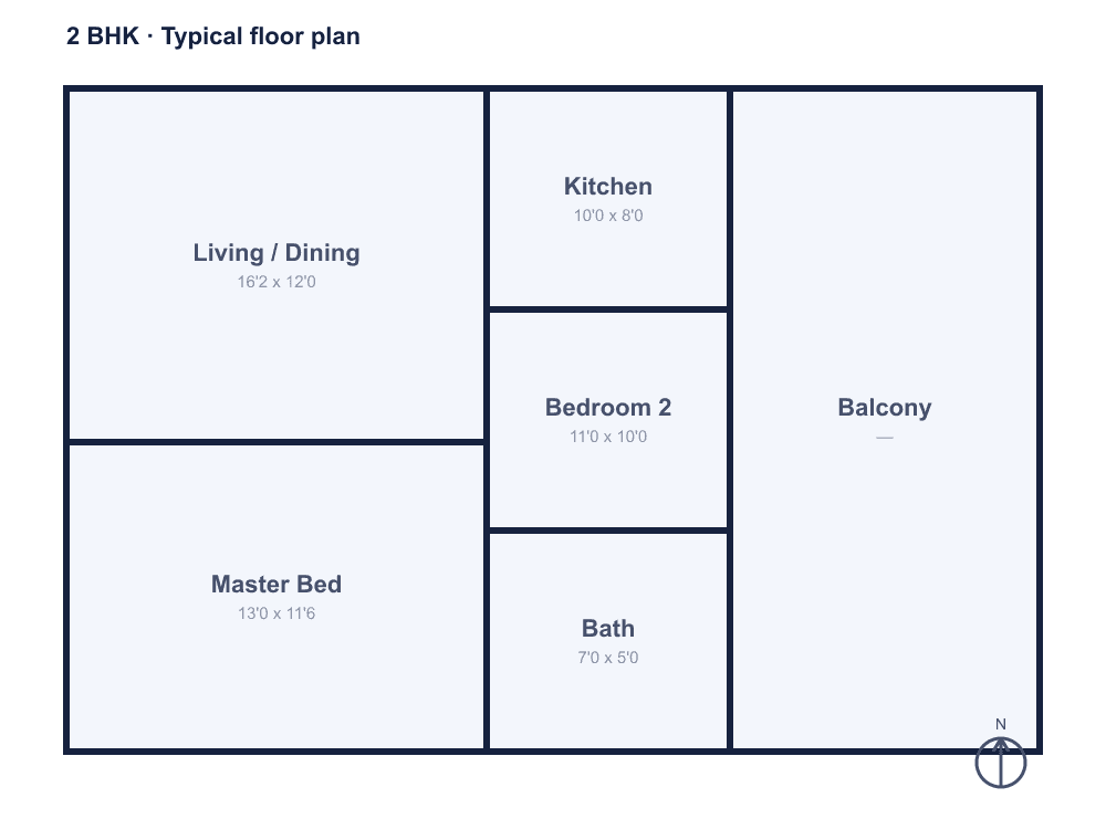 4 BHK floor plan — DLF The Crest