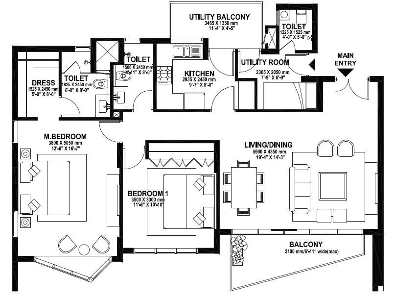 2 BHK + SQ — IREO Skyon — photo 1